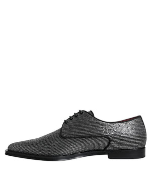 Silberne Polyurethan-Derby-Schuhe für formelle Anlässe