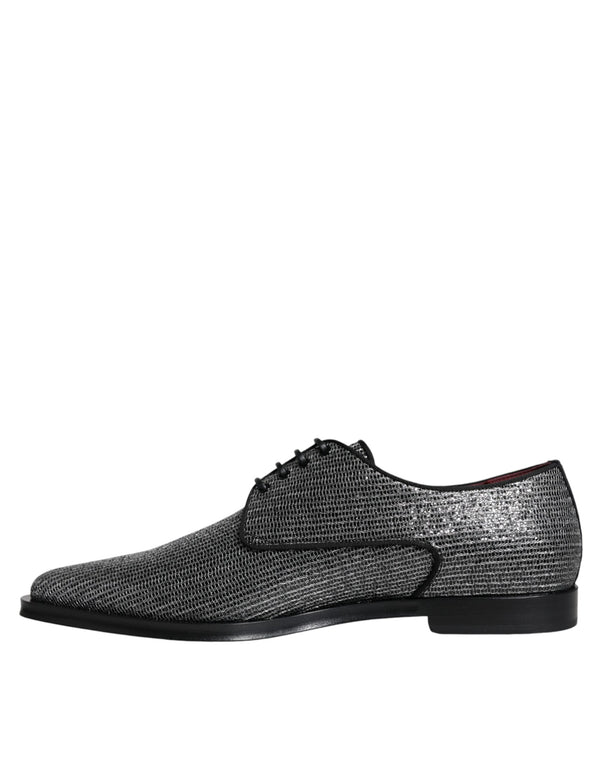 Silberne Polyurethan-Derby-Schuhe für formelle Anlässe