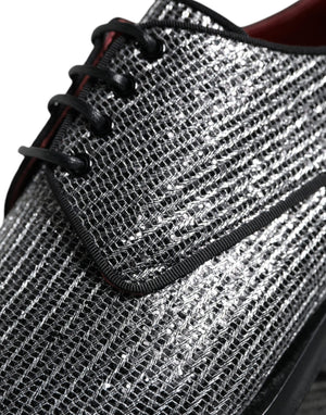 Silberne Polyurethan-Derby-Schuhe für formelle Anlässe