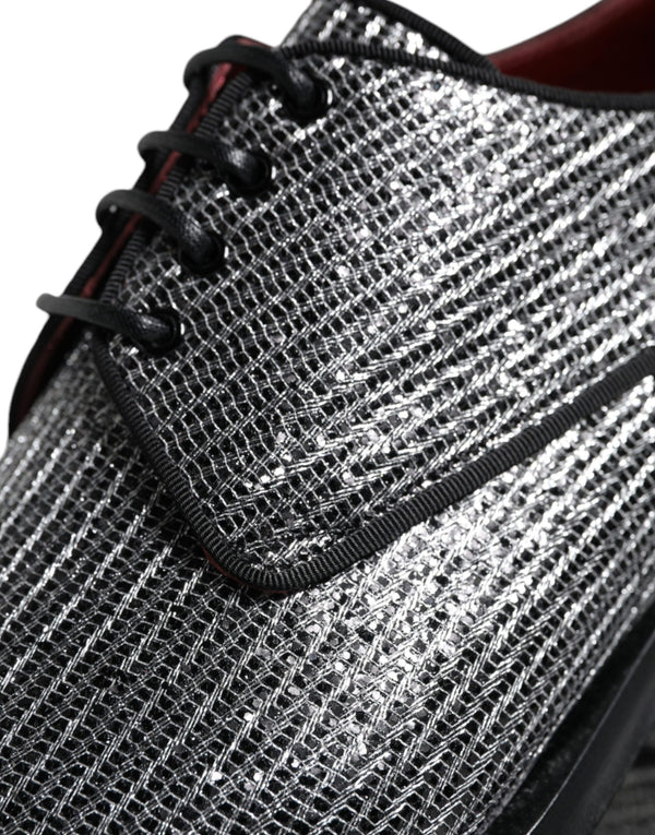 Silberne Polyurethan-Derby-Schuhe für formelle Anlässe