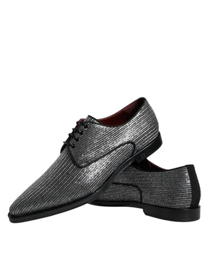 Silberne Polyurethan-Derby-Schuhe für formelle Anlässe