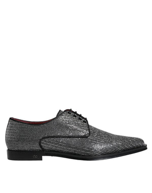 Silberne Polyurethan-Derby-Schuhe für formelle Anlässe