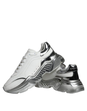 Weiß Silber Daymaster Low Top Turnschuhe Schuhe