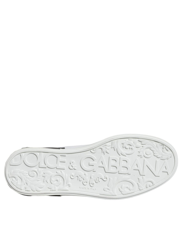 Black Leather Logo Portofino Sneaker Shoes