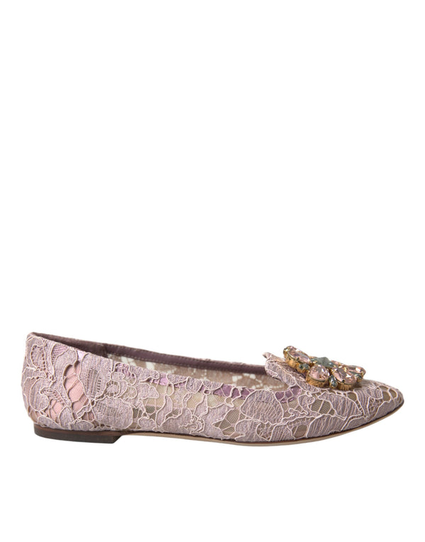 Rosa Spitze Kristall Ballett Flats Loafers Schuhe