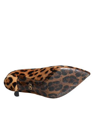 Braun Leopard Kalb Haar Heels Pumps Schuhe
