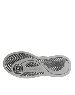 Weiß Silber Leder Low Top Sneakers Schuhe