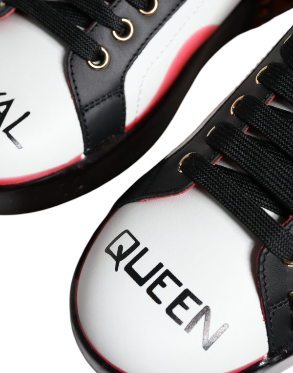 Weiß Rot Kristalle Leder Portofino Turnschuhe Schuhe