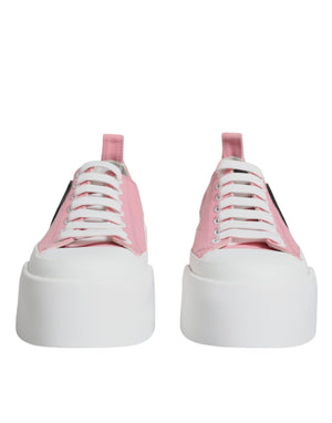 Rosa Weiß Canvas Logo Low Top Turnschuhe Schuhe