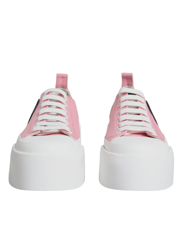 Rosa Weiß Canvas Logo Low Top Turnschuhe Schuhe