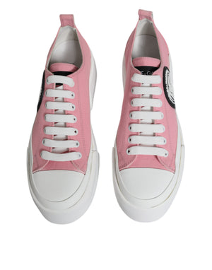 Rosa Weiß Canvas Logo Low Top Turnschuhe Schuhe