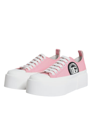 Rosa Weiß Canvas Logo Low Top Turnschuhe Schuhe