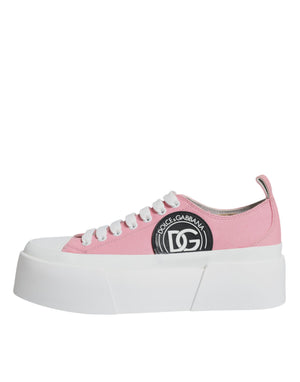 Rosa Weiß Canvas Logo Low Top Turnschuhe Schuhe