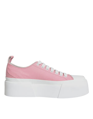 Rosa Weiß Canvas Logo Low Top Turnschuhe Schuhe