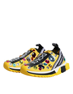Gelb Sorrento Kristalle Low Top Turnschuhe Schuhe