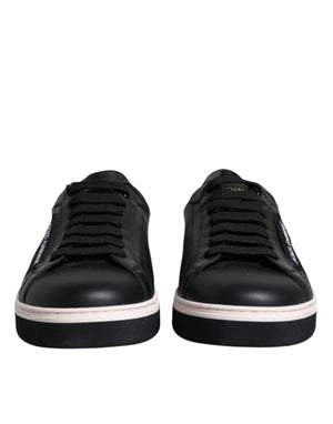 Schwarz Leder Low Top Männer Turnschuhe Schuhe