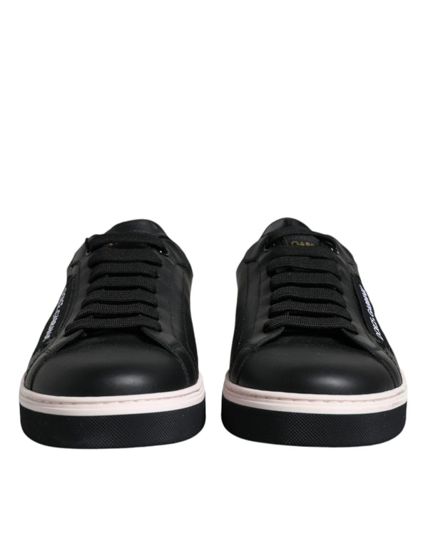 Schwarz Leder Low Top Männer Turnschuhe Schuhe