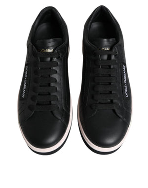 Schwarz Leder Low Top Männer Turnschuhe Schuhe