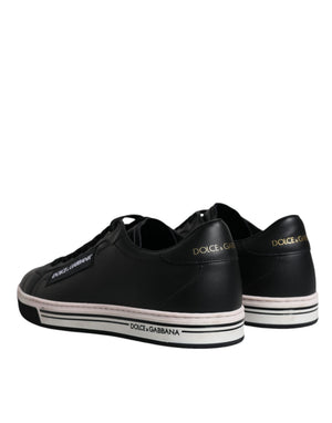 Schwarz Leder Low Top Männer Turnschuhe Schuhe