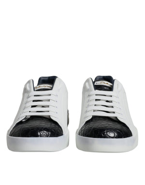 Weißes Leder Logo Portofino Sneaker Schuhe