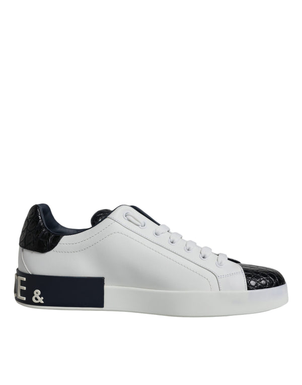Weißes Leder Logo Portofino Sneaker Schuhe