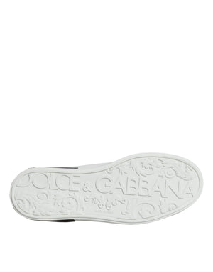 Weißes Leder Logo Portofino Sneaker Schuhe