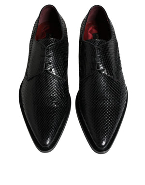 Black Leather Derby Formal Dress Shoes