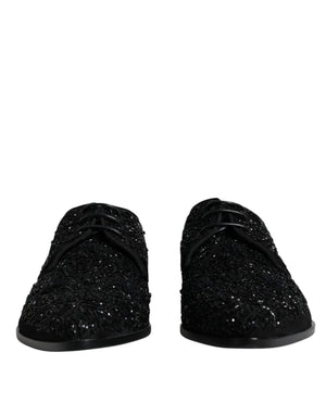 Schwarze verschönerte Wildleder Derby Formelle Schuhe