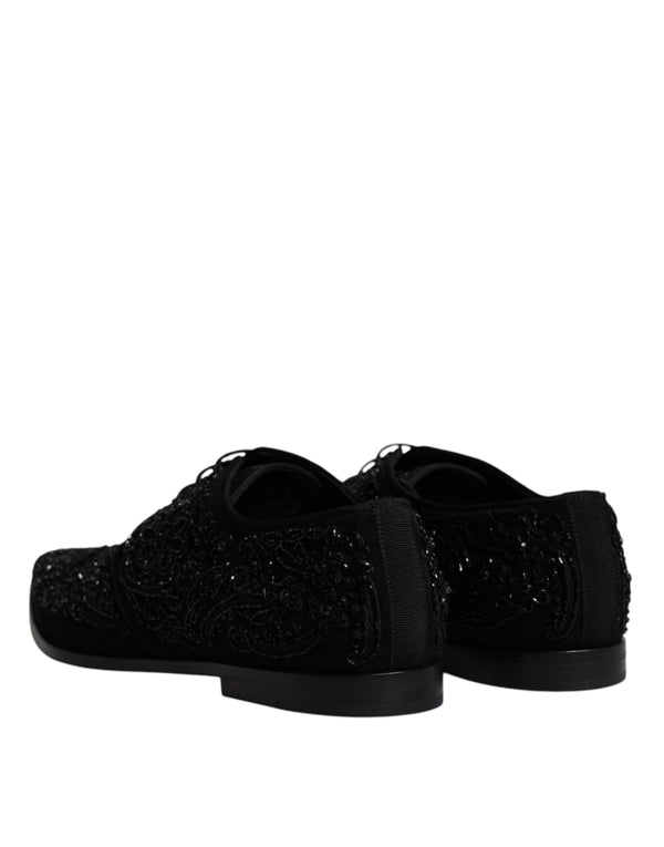 Schwarze verschönerte Wildleder Derby Formelle Schuhe