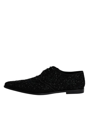 Schwarze verschönerte Wildleder Derby Formelle Schuhe