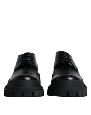 Schwarze Leder-Schnürschuhe für Trekking-Anzüge