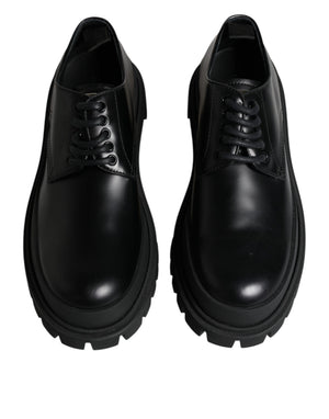 Schwarze Leder-Schnürschuhe für Trekking-Anzüge