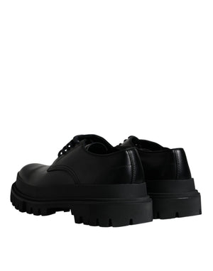 Schwarze Leder-Schnürschuhe für Trekking-Anzüge