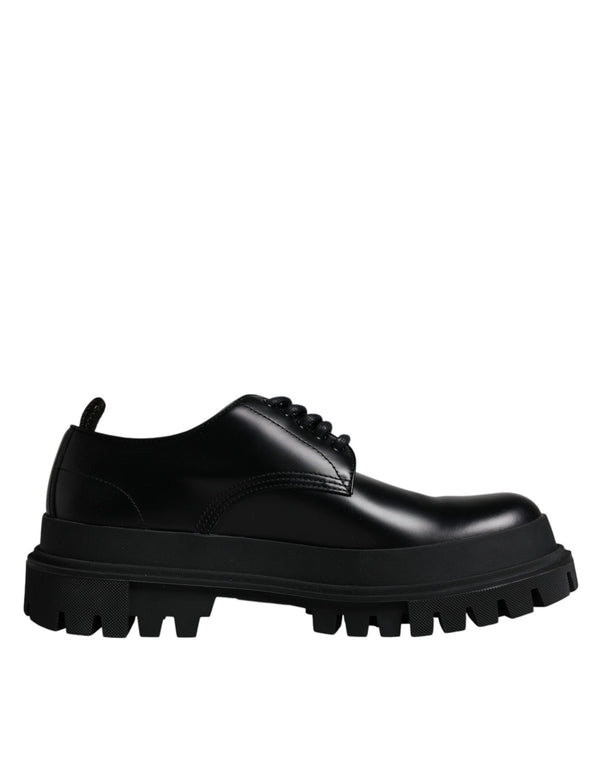 Schwarze Leder-Schnürschuhe für Trekking-Anzüge