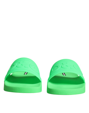Grüne Leder Pantoletten Sandalen Beachwear Schuhe