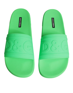 Grüne Leder Pantoletten Sandalen Beachwear Schuhe