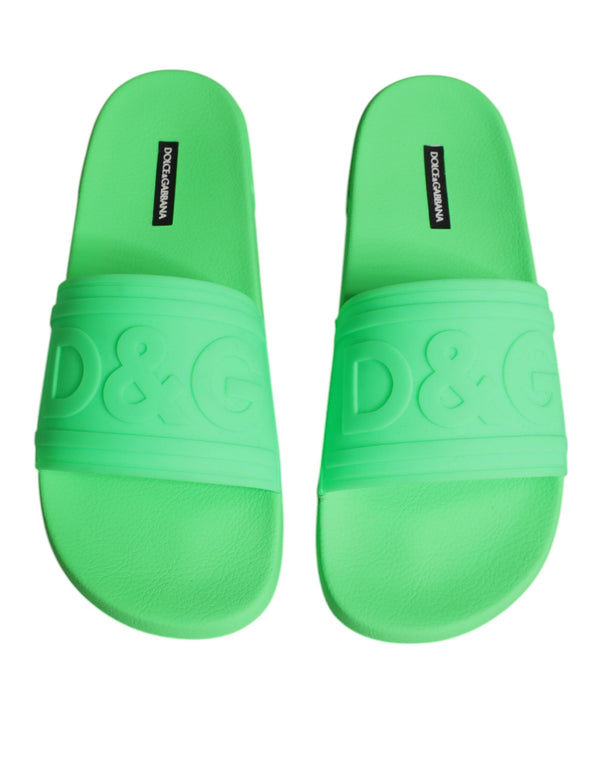 Grüne Leder Pantoletten Sandalen Beachwear Schuhe