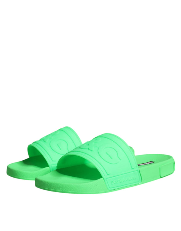 Grüne Leder Pantoletten Sandalen Beachwear Schuhe