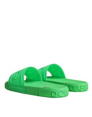Grüne Leder Pantoletten Sandalen Beachwear Schuhe