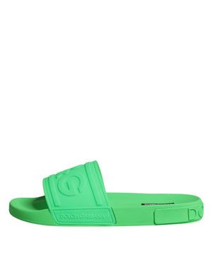Grüne Leder Pantoletten Sandalen Beachwear Schuhe