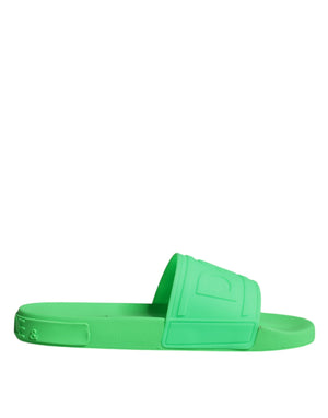 Grüne Leder Pantoletten Sandalen Beachwear Schuhe