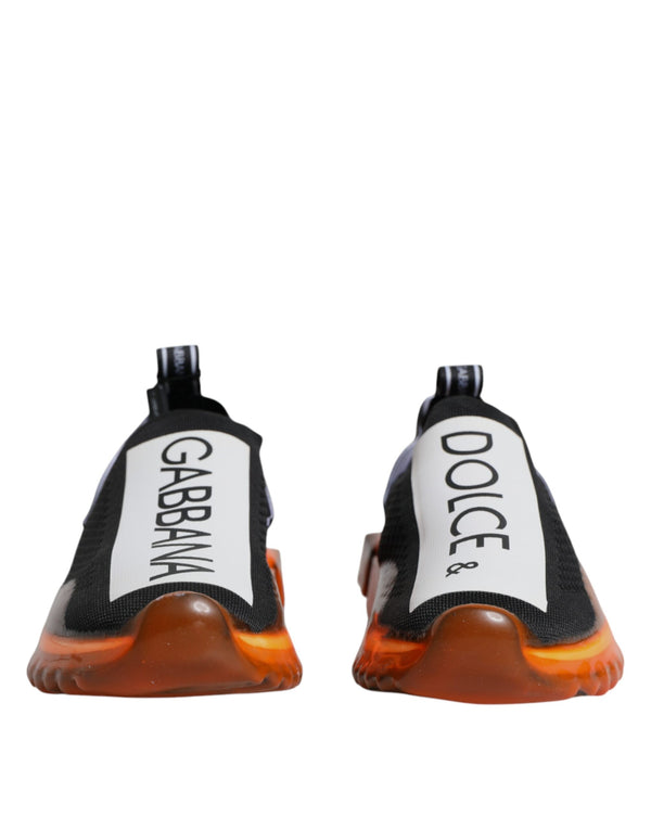 Schwarz Orange Sorrento Slip On Sneakers Schuhe