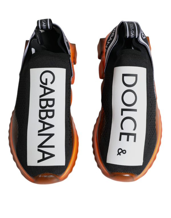 Schwarz Orange Sorrento Slip On Sneakers Schuhe