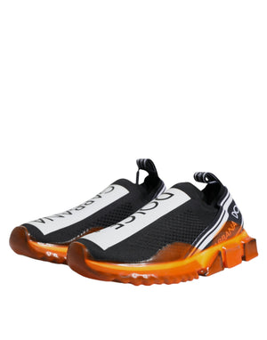 Schwarz Orange Sorrento Slip On Sneakers Schuhe