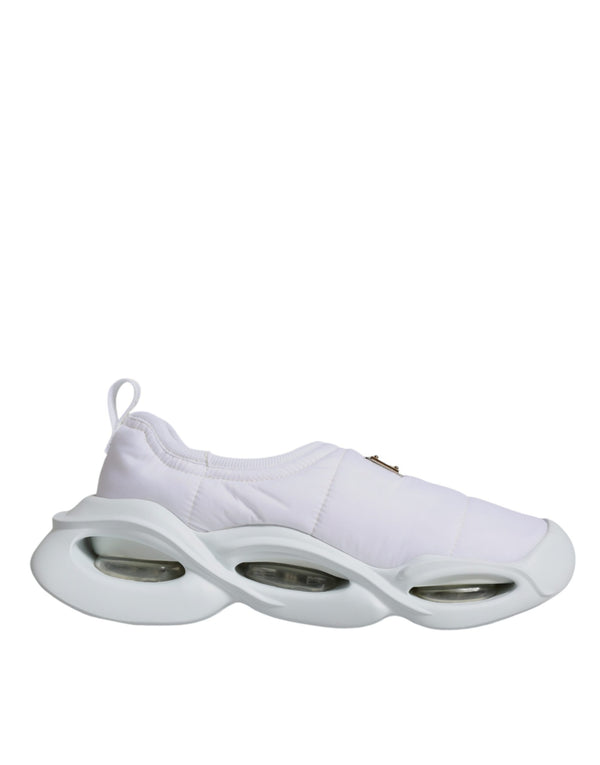 Weiß gepolstert Stoff Low Top Turnschuhe Schuhe