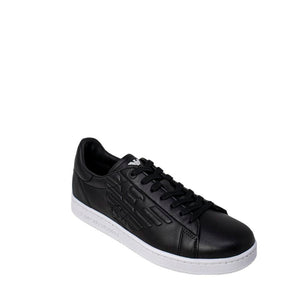 Schwarze und Weiße Polyethylen Sneakers mit niedrigem Schaft
