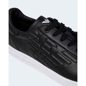 Schwarze und Weiße Polyethylen Sneakers mit niedrigem Schaft
