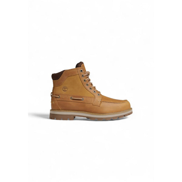 Beigefarbene Wildleder-Schnürstiefel