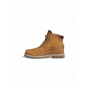 Beigefarbene Wildleder-Schnürstiefel