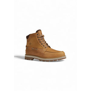 Beigefarbene Wildleder-Schnürstiefel